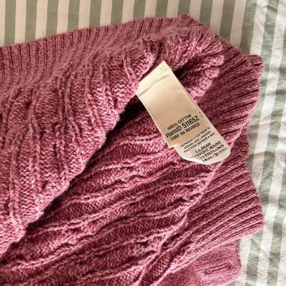 Vintage Llbean Pink Cable Knit 49 Cf - Picture 6 of 6